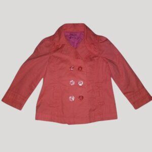 CHEROKEE Coral Fully Lined Double Breasted Cotton Coat Girls Size 3T